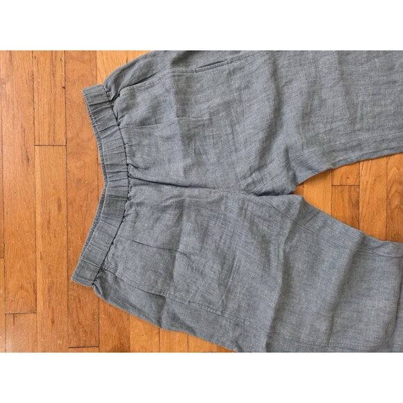 Eileen Fisher Pants Organic Linen Pull On Elastic Waist Soft Grey Pet S A001221 - Picture 8 of 11